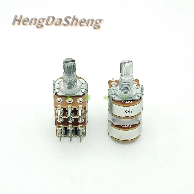 

5Pcs/Lot 16 Type B20K 4 Combined Power Amplifier Audio Coaxial multi-channel Control Volume Potentiometer 15mm Axis