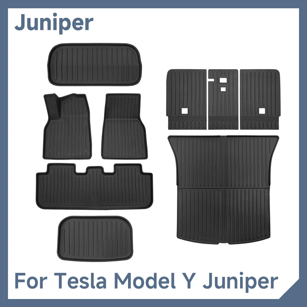 Floor Mats for Tesla Model Y Juniper 2025-2026 Accessories Anti-Slip Waterproof Cargo Liner Luggage TPE Mat for Model Y Juniper