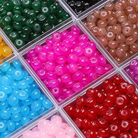 8x5mm 25Pcs/Bag Glass Imitation Jade Straight Hole Abacus Bead Unique Loose Bead Handmade DIY Jewelry Bracelet Earring Accessori