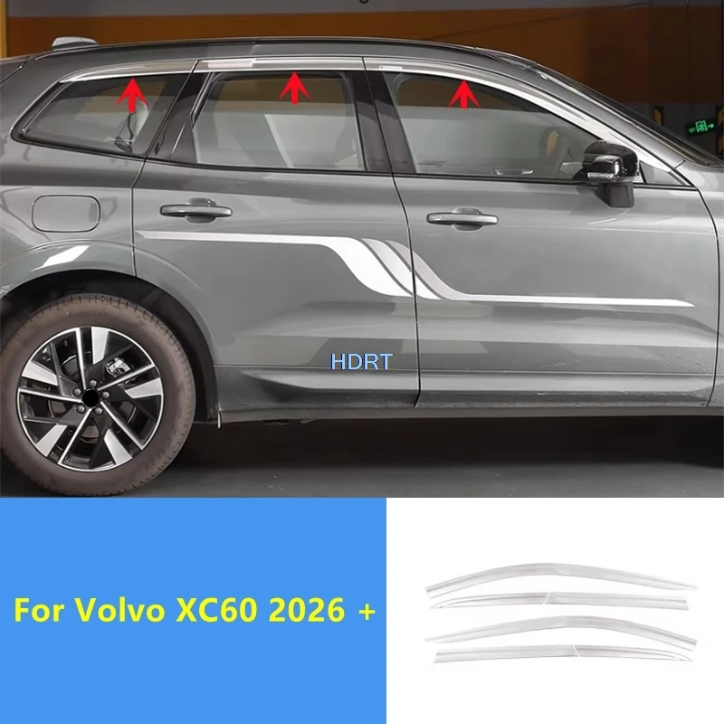 For Volvo XC60 2026 + Car Style Side Window Visor Awning Sun Rain Shelter Weather Shield Cover Protector Decoration Accessories