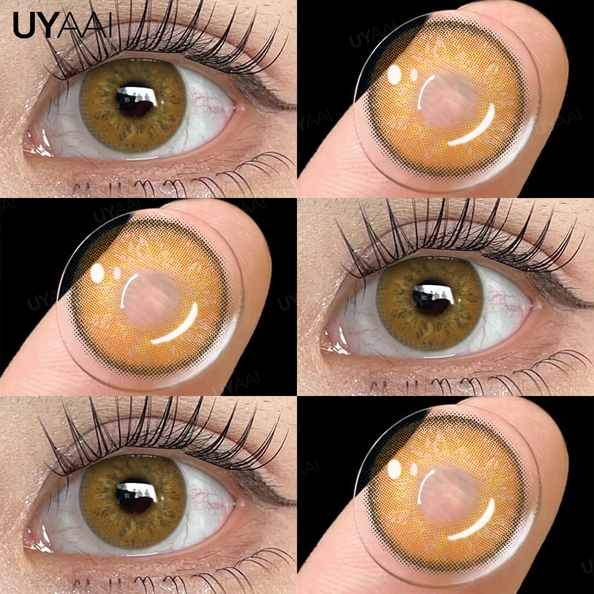 UYAAI 1 Paar farbige Kontaktlinsen, Make-up, blaue Schüler, natürliche braune Linsen, hochwertige grüne Farbe, Augenlinse, kosmetische Farbe – Detail 18