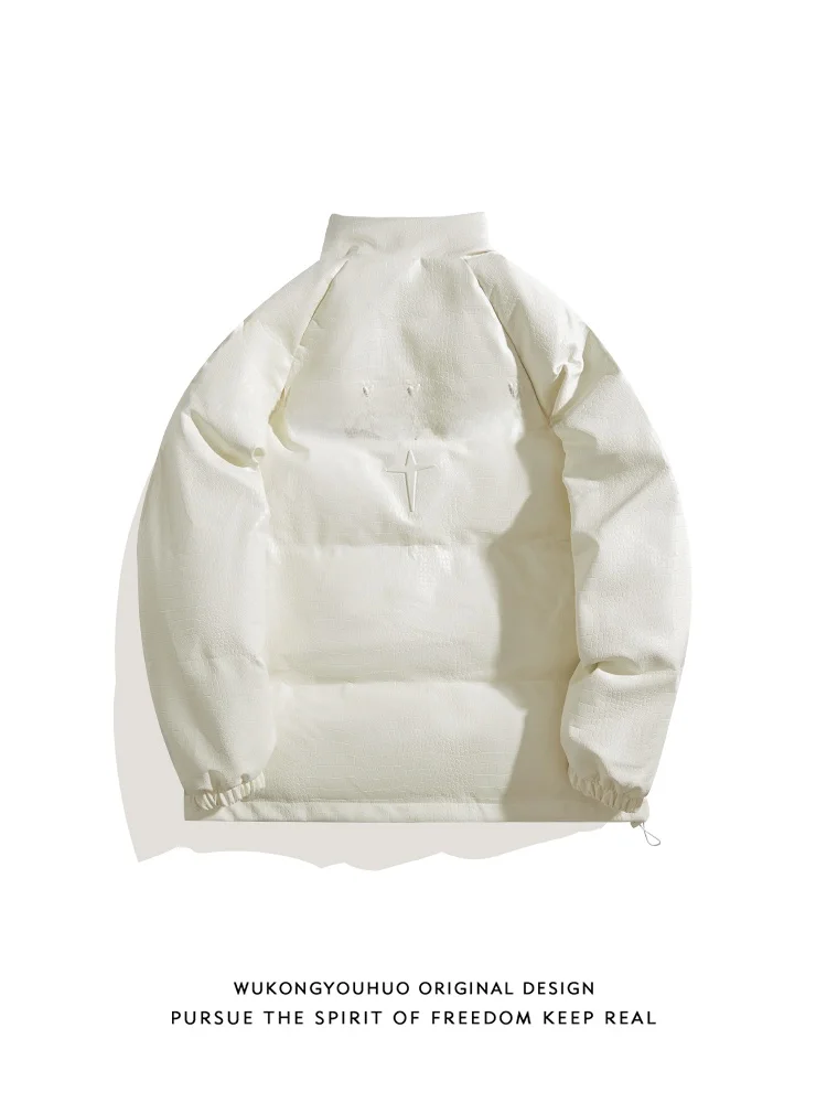 

Warm Thiened PU Leather Cotton Jaet Men's Winter Stand Collar Bread Sle Faion Brand Casual Youth ular Outerwear