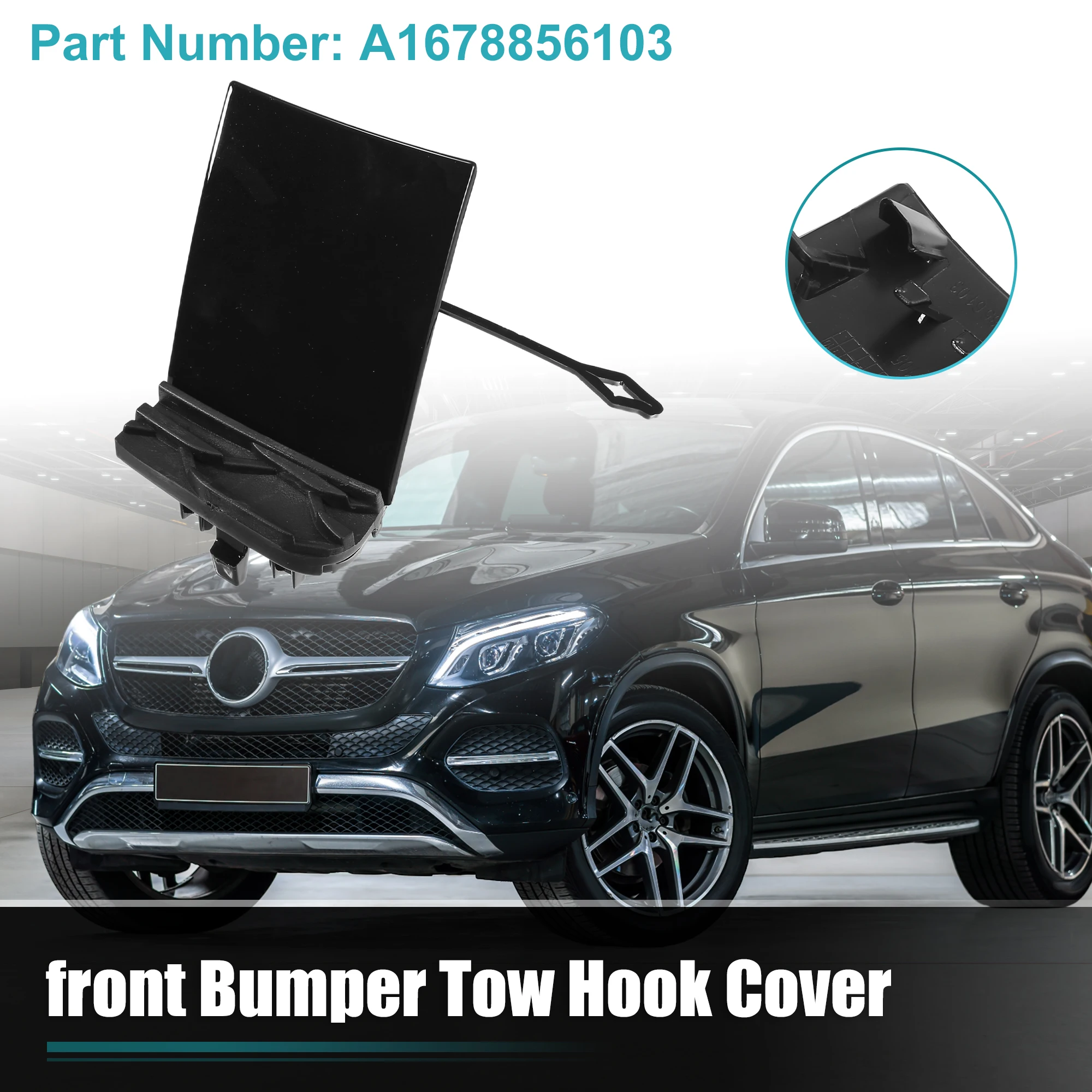 

UXCELL Car Front Bumper Tow Hook Cap for Mercedes-Benz GLE 350 No.A1678856103 Black