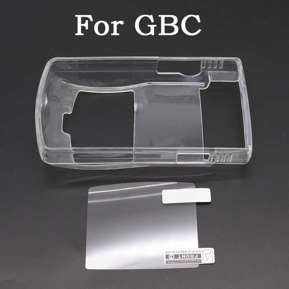 Transparent TPU Gamepad Protective Case For GBC GBA Shell Protection Clear Case Cover For GB GBA SP Screen Protector Film