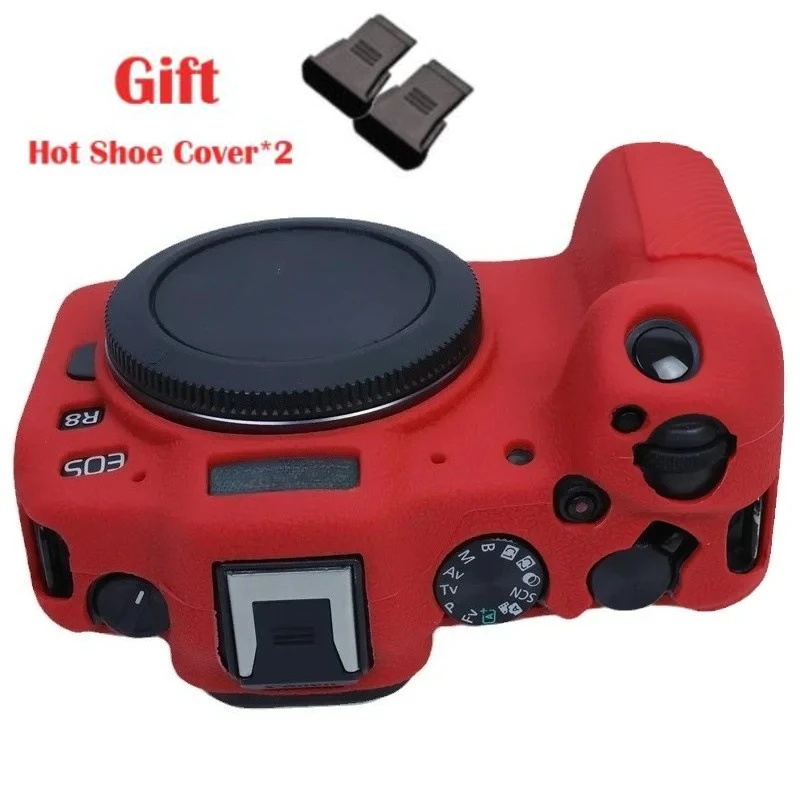 For Canon EOS R8 High Quality Soft Silicone Rubber Camera Body Case Skin Camera Bag protector cover + 2PCS Free Hot Shoe Cover