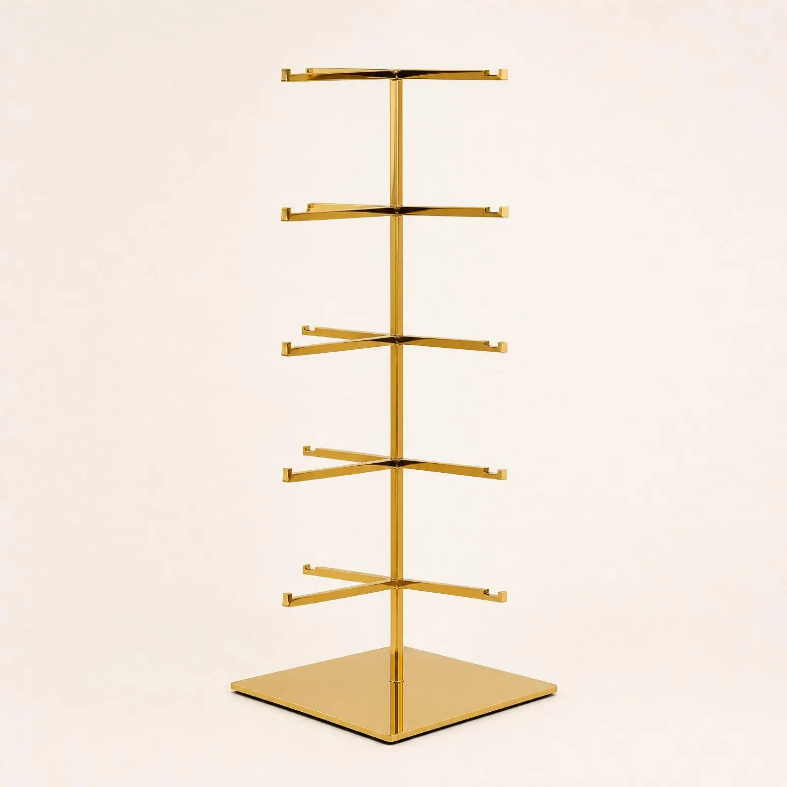Five Tier Eyeglass Holder Rack Stainless Steel Frame Display Stand for Sunglasses Retail Store Merchandising