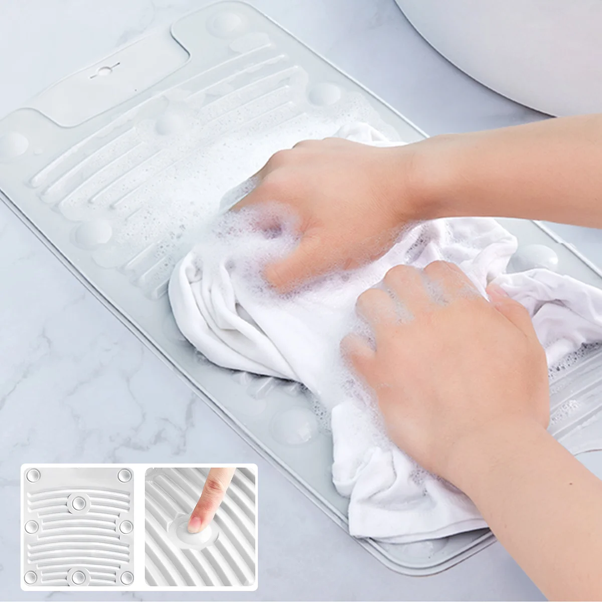 

2Pcs Silicone Washboards Durable Safe Washing Clothes Board Anti-Skid Fall-Proof Home Laundry Cleaning Helper Home Washboards