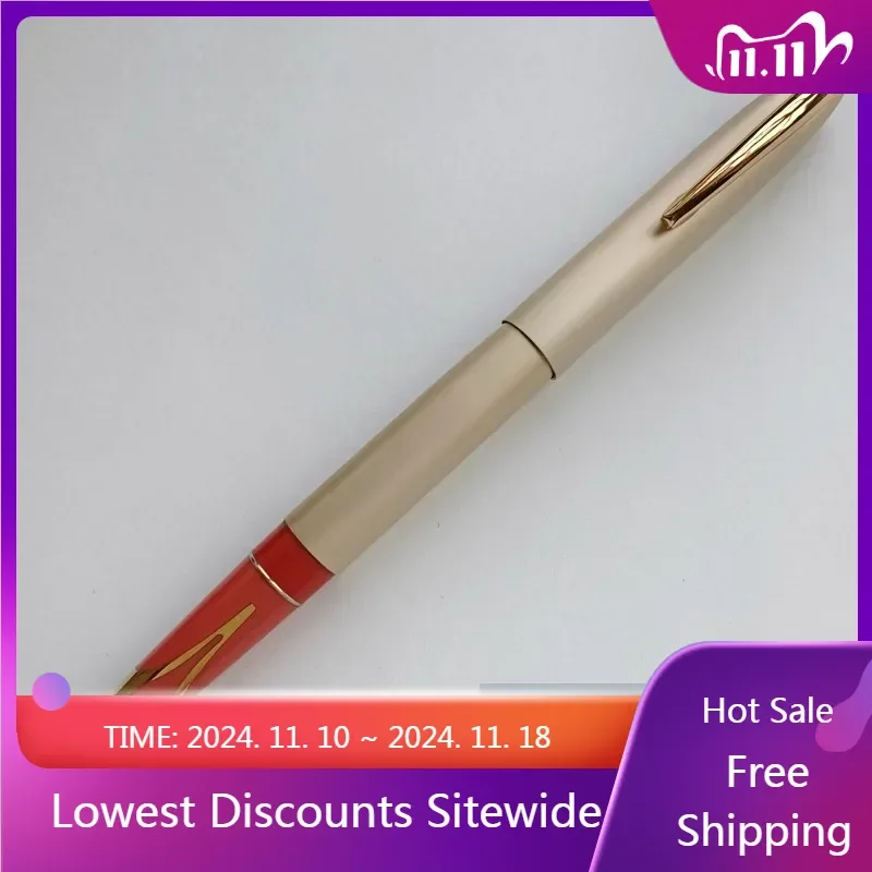 Limited Edition Japan CREST Brushed Aluminum Fountain Pen Big Size Iridium Gold F 0.5mm Nib Ink Pen Students Writing Gift Pen