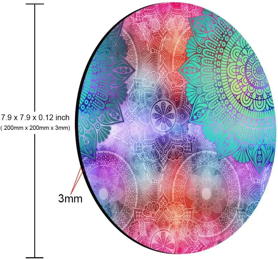 Mouse pad 1pc Rectangular gaming mouse Colorful Mandalas Mouse Pad Boho Round Mouse Mat Art Pattern Mousepad Office Desk Decor