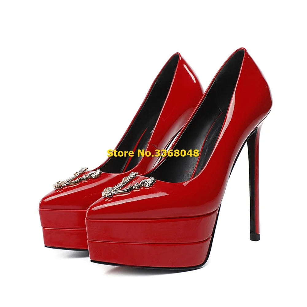 Crystal Platform 2024 New Arrivals Pumps Sexy Pointed Toe Thin High Heel Women Pumps Shallow Slip On 2024 Newest Shoes