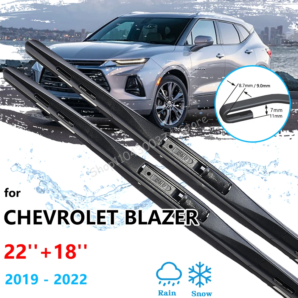 

2x For Chevrolet Blazer 2019 2020 2021 2022 Front Wiper Blades Brushes Auto Window Windshield Cleaning Boneless Frameless Rubber