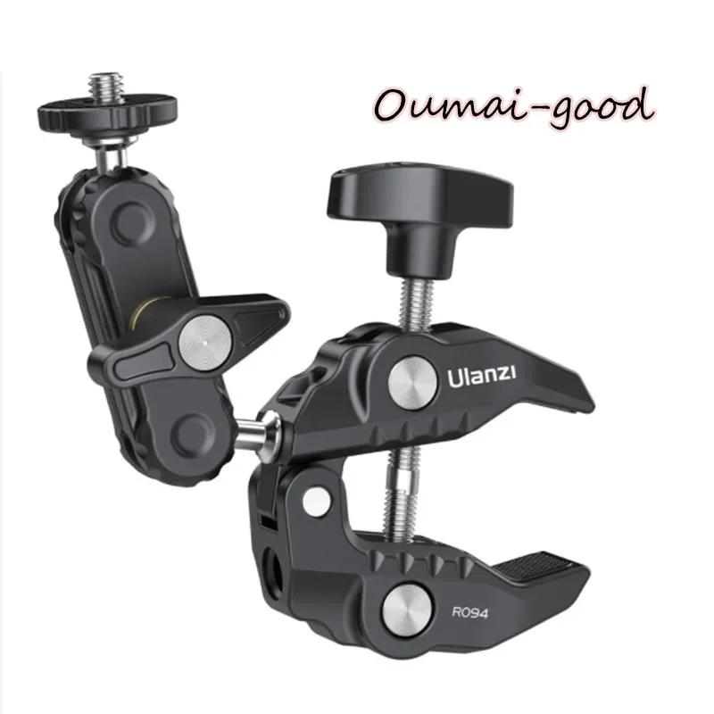 1pc Ulanzi R094 Metal Super Clamp with Double Ball Head Magic Arm Clamp 1/4\'\' 3/8\'\' Hole for Mount Camera Monitor LED Light Mic