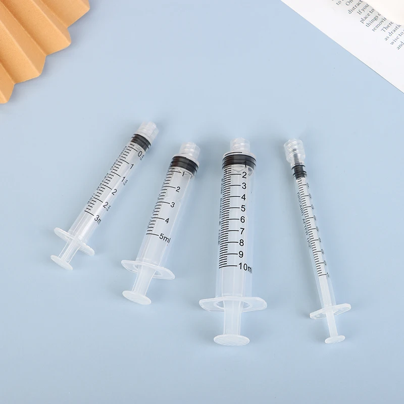 10pcs Luer Lock Syringes 1/3/5ml Plastic Syringe Nutrient Syringe Tools Sampler Measure Tool Parts