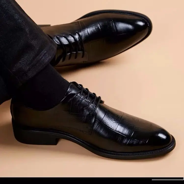 Zapatos de traje negros para Hombre, Zapatos de vestir de fiesta, Zapatos de cuero italiano, Zapatos formales para Hombre, Zapatos de oficina,