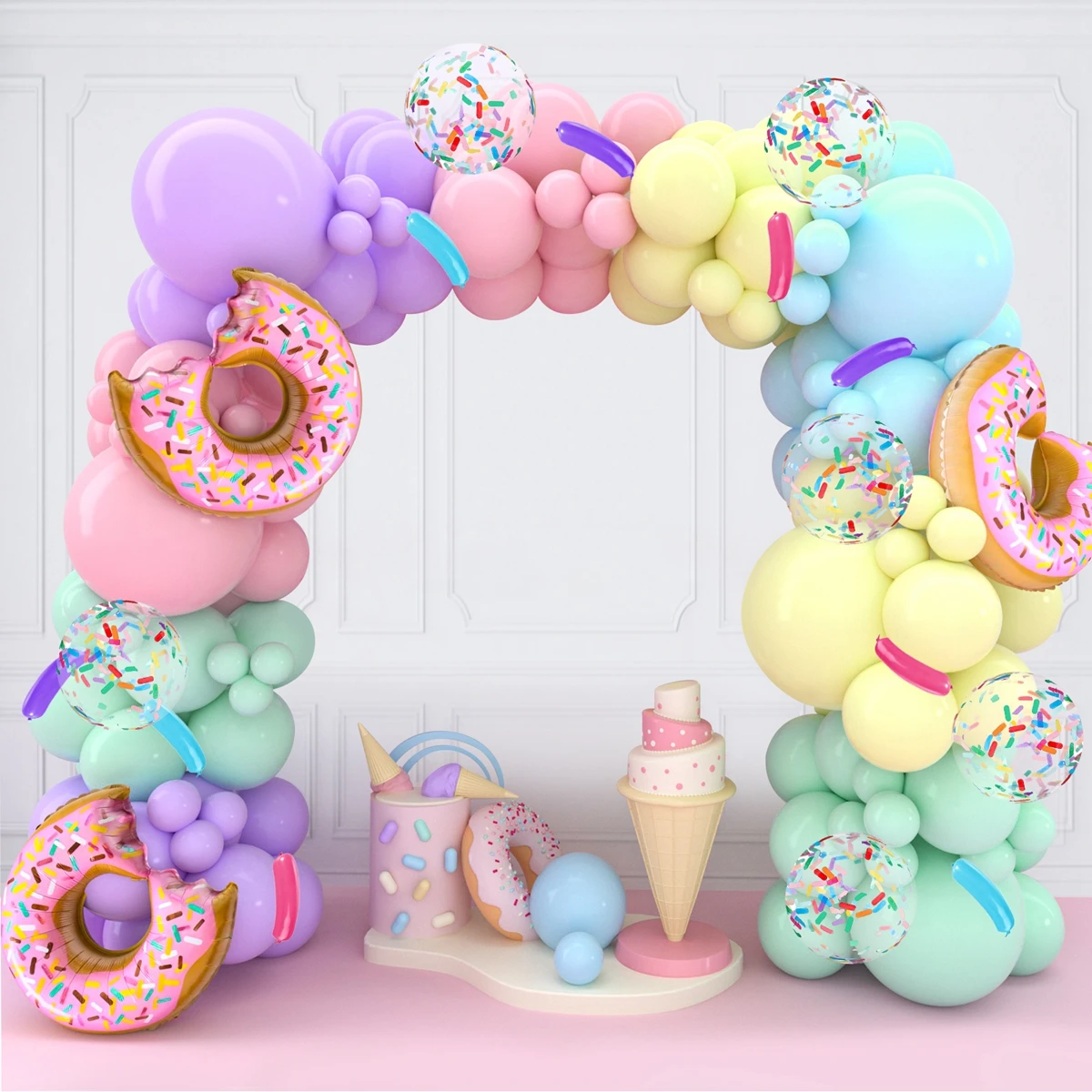 

105pcs Donut Macaron Balloons Garland Arch Kit Birthday Party Decor Kids Birthday Party Supplies Baby Shower Decor Latex Ballon