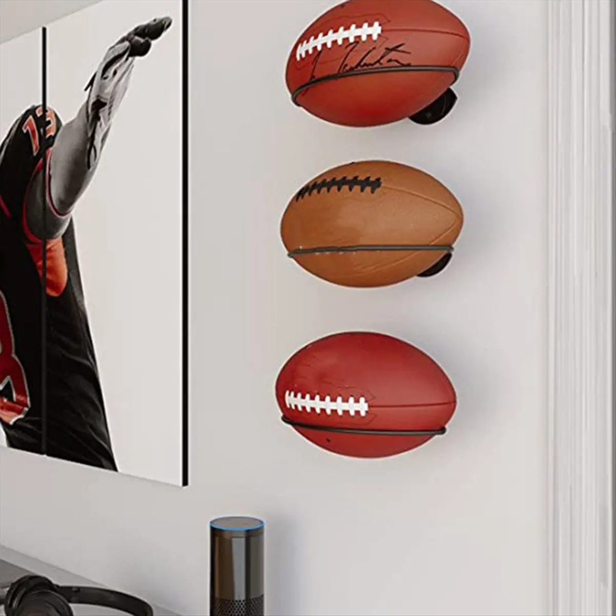 New Arrival 2 Packs Football Holders , Wall Mount Football Holder Football Display Stand, Football Room Decoration