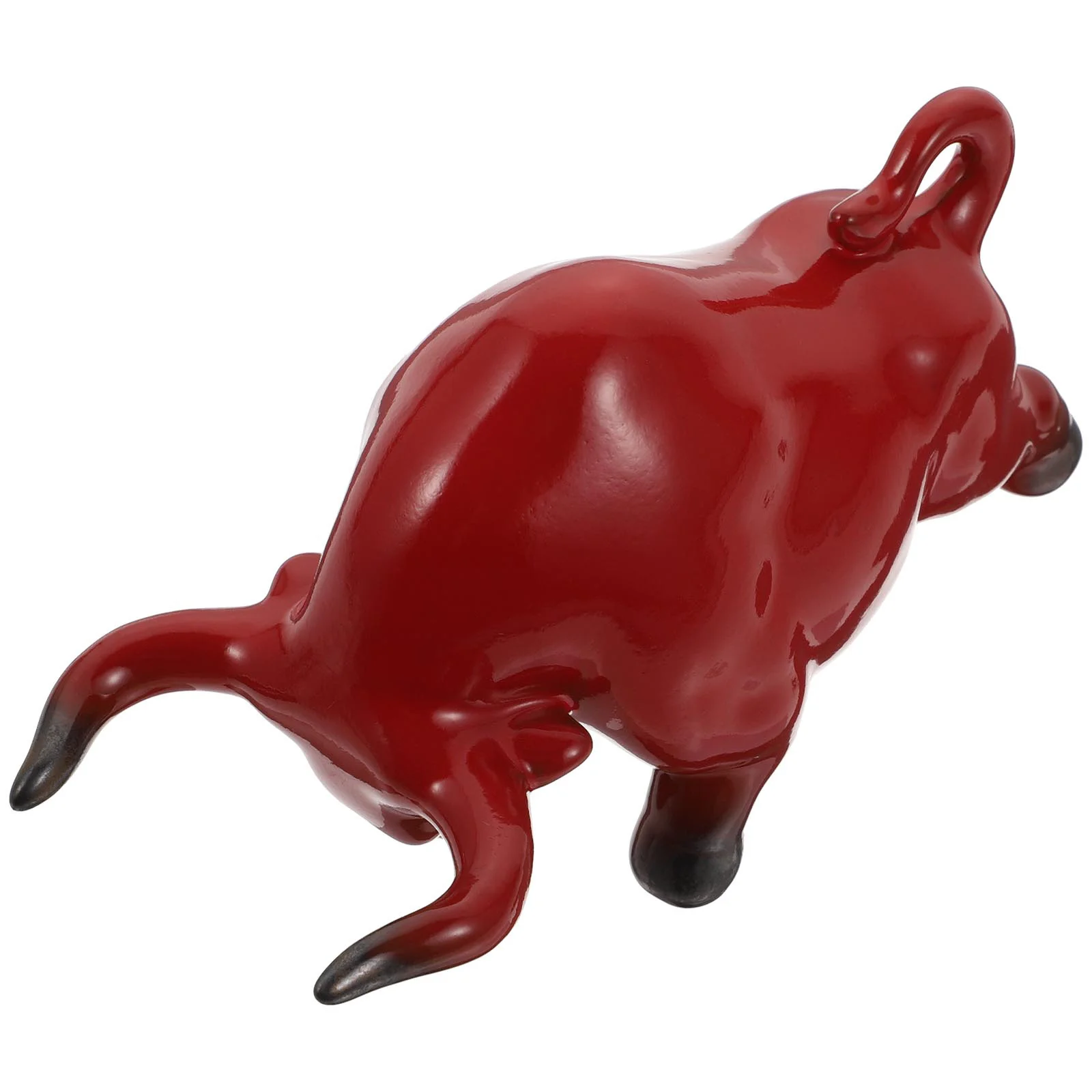 

Ceramic Ox Adornment Lovely Tea Pet Decoration Red Exquisite Craftsmanship Lifelike Details Home Office Garden Decor
