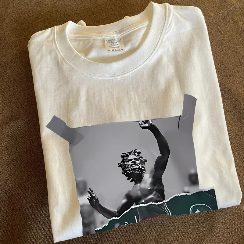 Heavyweight Pure Cotton Long Sleeve T-Shirt Unisex Vintage Style Streetwear Versatile 310gmao Xiaocheng Story Multi-Design