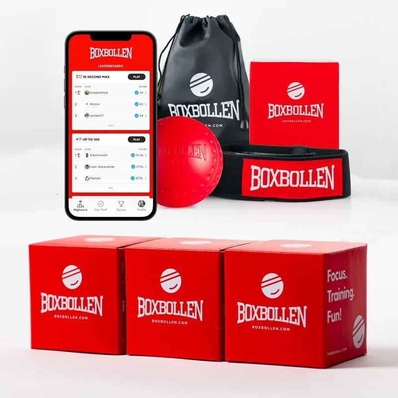 

Family Pack with App Used by Celebrities - MMA Gear Boxing Ball Boxing Reflex Ball with Adjustable Strap - Family 3 pack