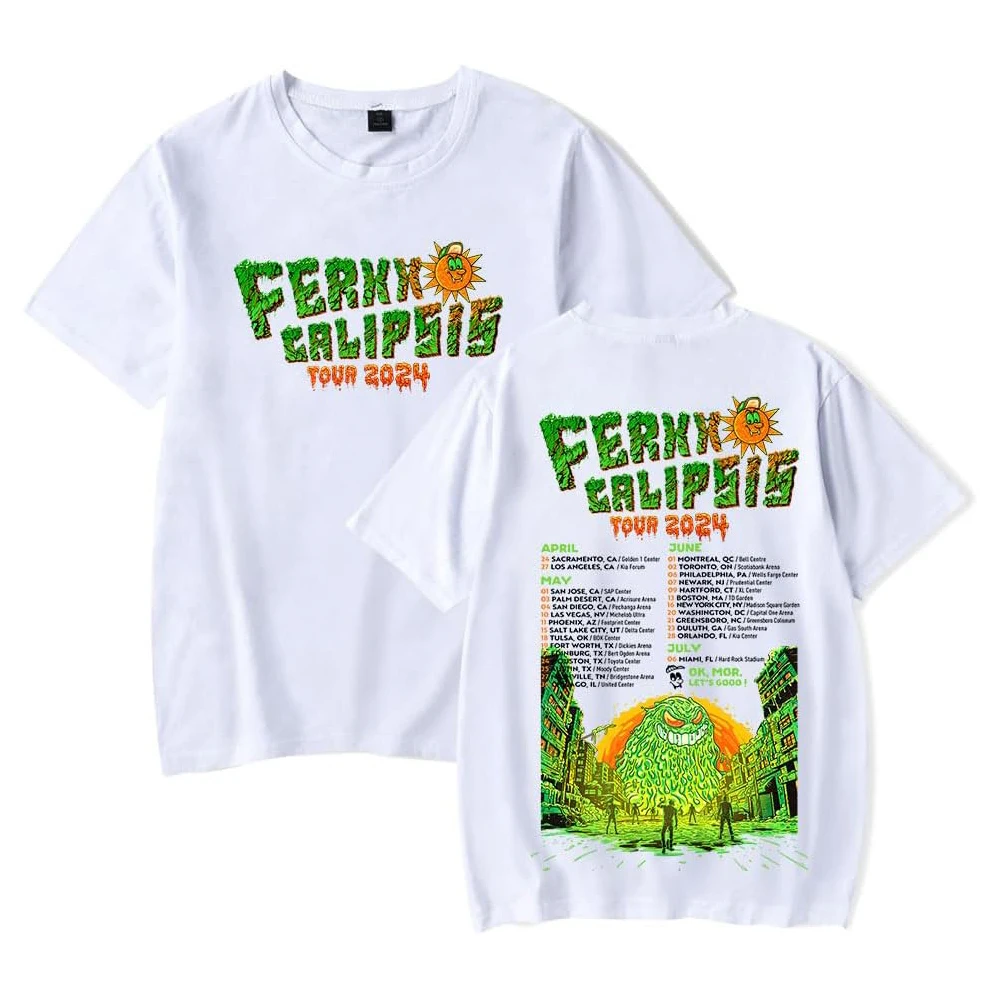 

2024 Feid Ferxxo Ferxxocalipsis Tour Merch футболка с коротким рукавом для женщин и мужчин Летняя Повседневная модная футболка