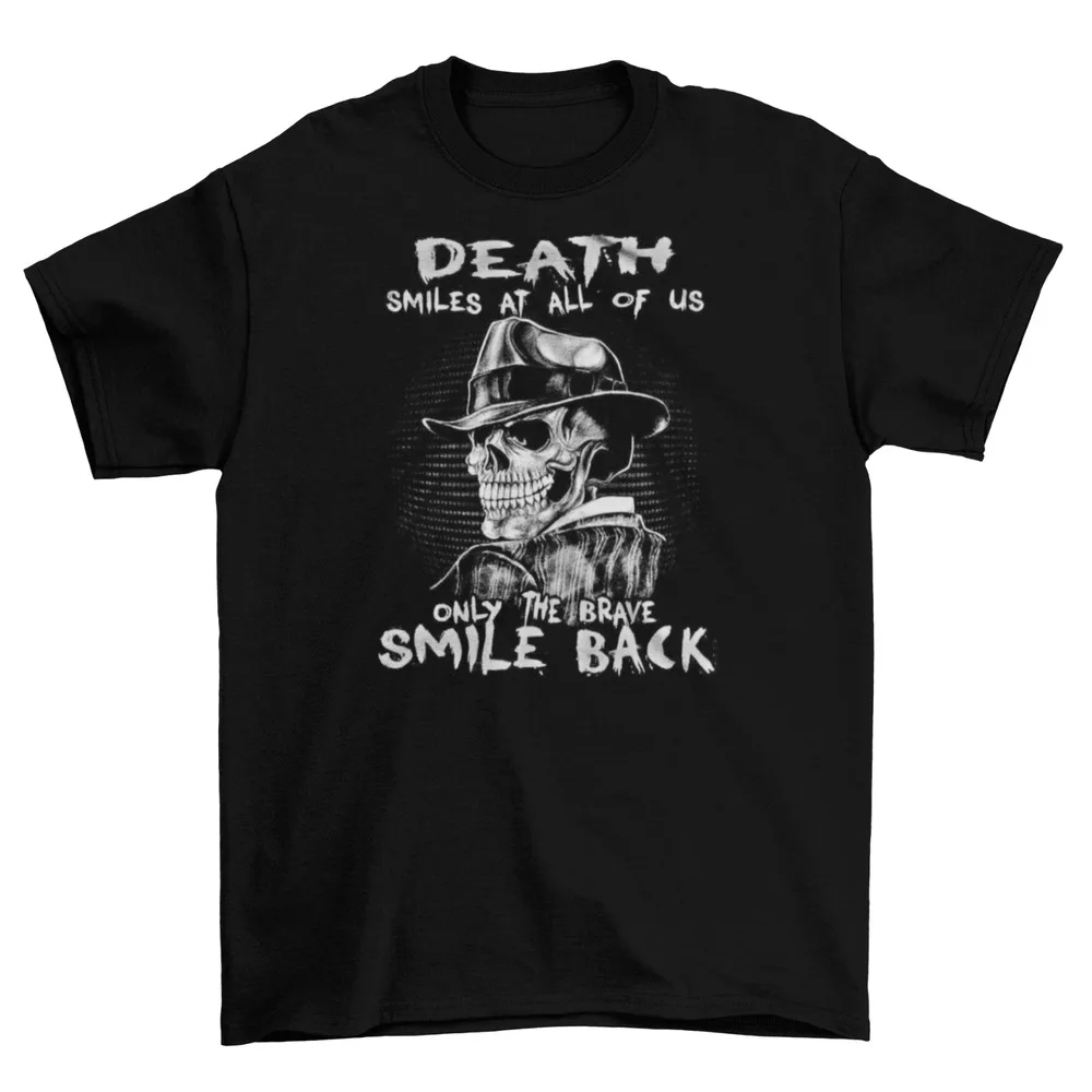 Death Smiles At Us All T-Shirt Mens Unisex Cotton Adult Reaper Skeleton NewAnime Costume Y2K Top  Summer