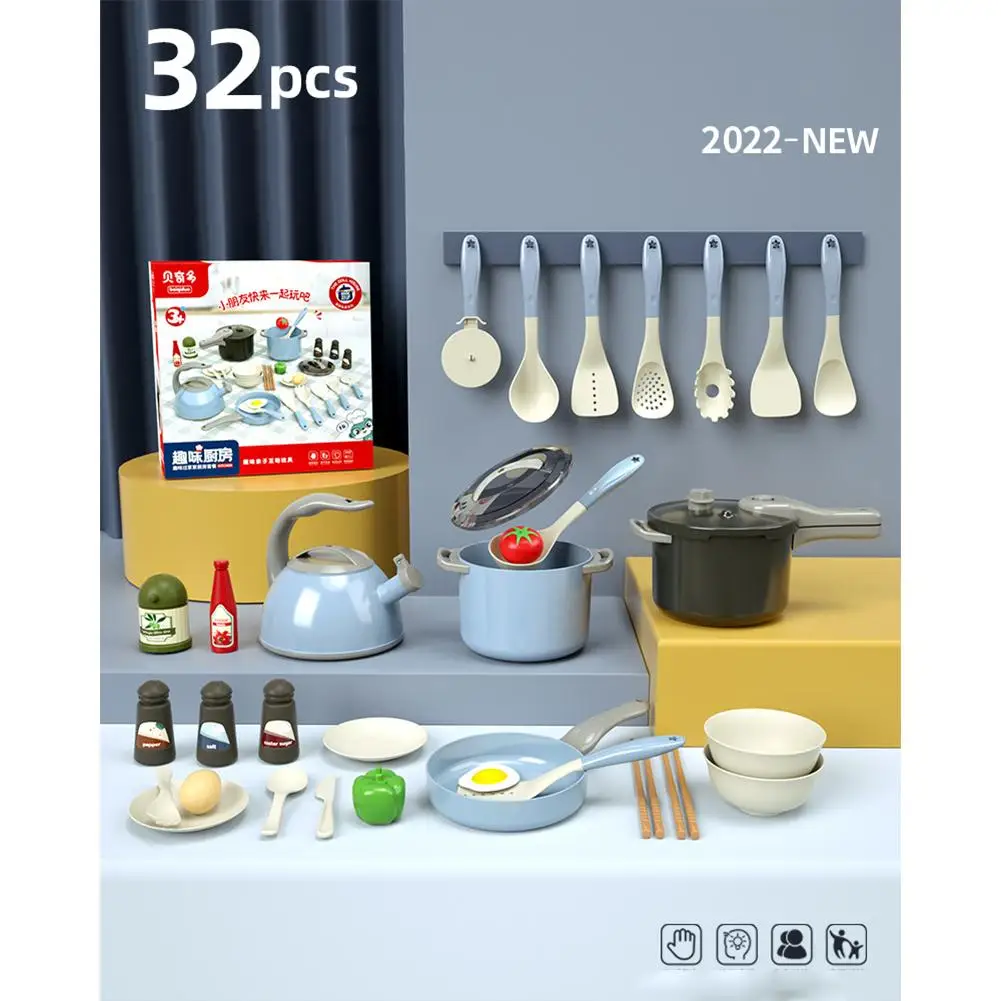 Crianças simulação cozinha cozinhar brinquedo conjunto de som luz função pote pan tigela crianças fingir jogar cozinha panelas kit brinquedos