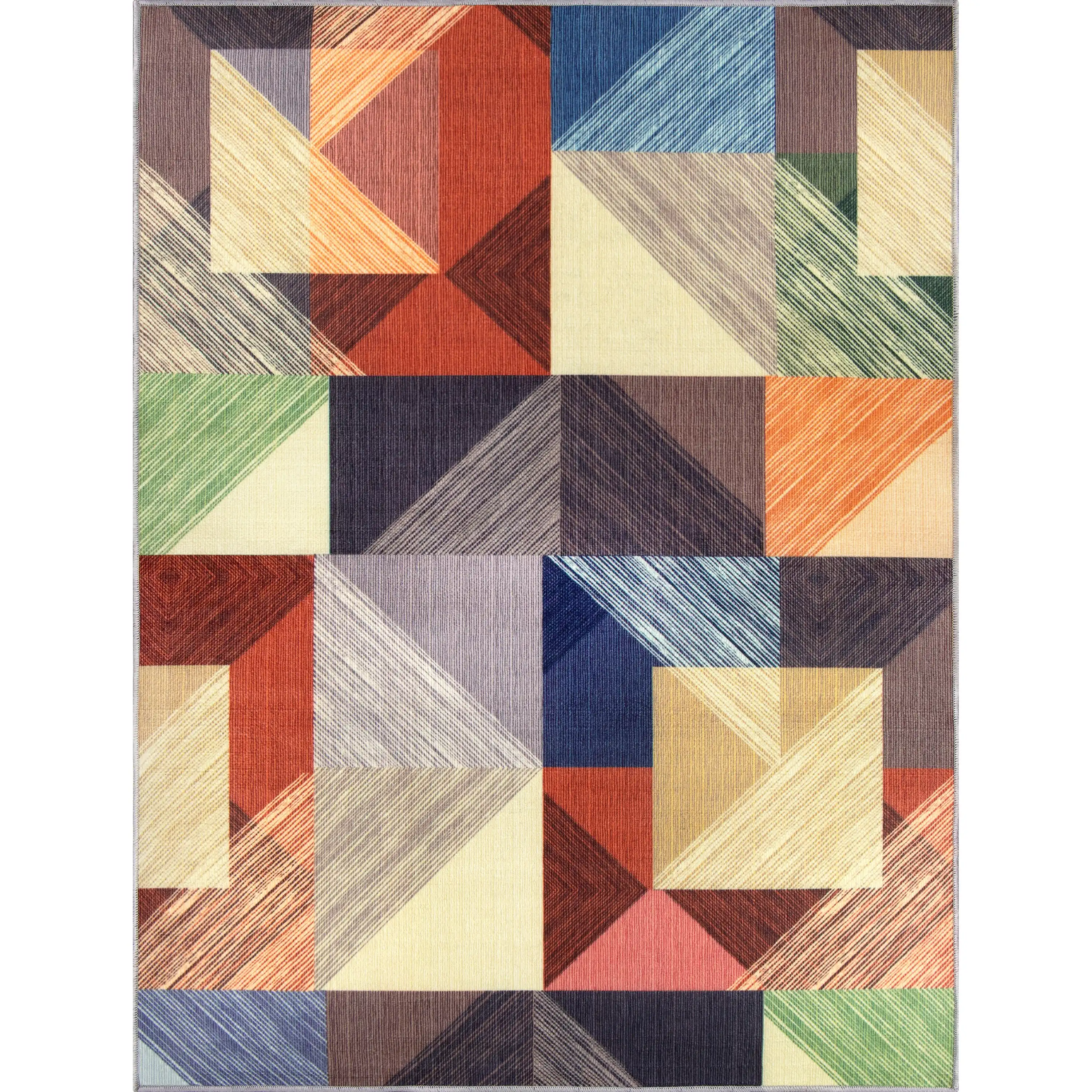 

Geometric Blocks Multi-Colored, Area Rug, 4'11" x 6'6"