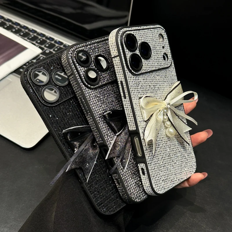 

Acrylic high-grade rhinestone bow is suitable foriphone17Series of trendy phone cases14promaxPopular phone casesiphone11Mobile P