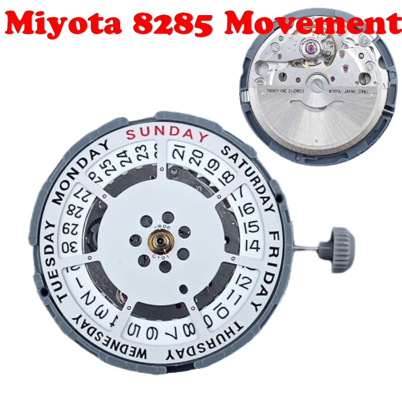 Miyota 8285 Automatic Mechanical Movement Dual Calendar High Accuracy 21 Jewels Modified Movement Replacement Watch Accessories