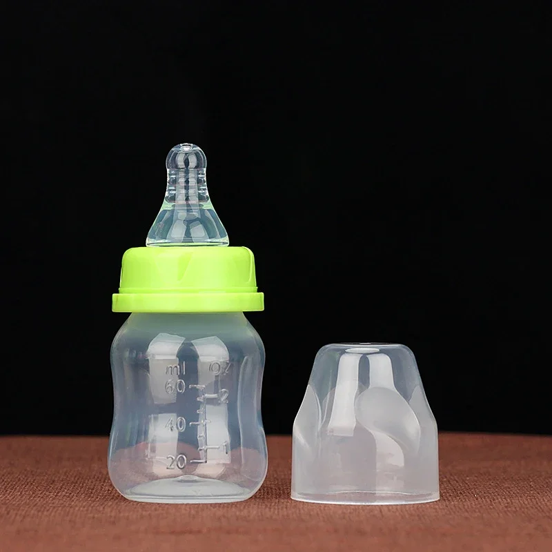 Newborn 60ML Bottle Baby Liquid Juice Feeding Bottle Food Grade Infant Mini Neck Bottle Anti-flatulence Milk Feeding Bottles