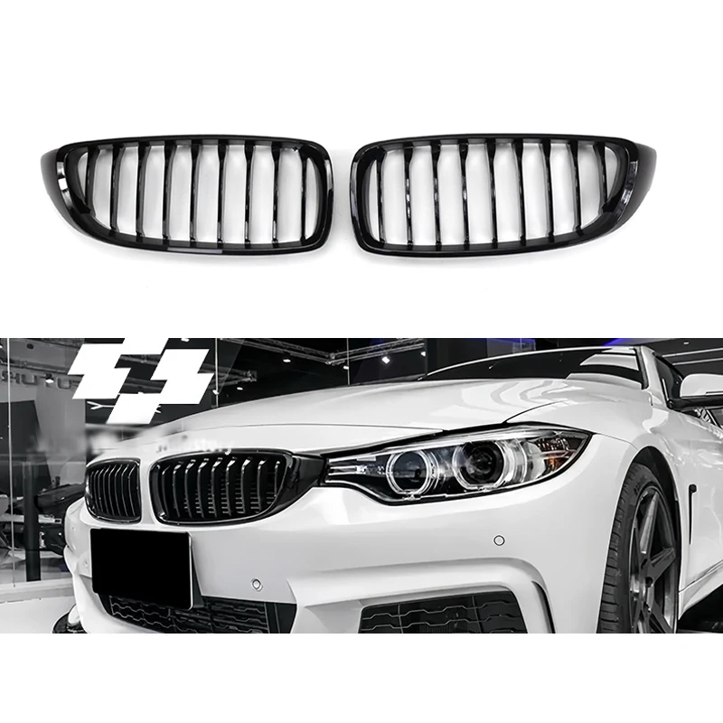 1 Slat style Grill Fit for BMW M3 M4 F80 F82 Gloosy Black Front Grill BMW M3 M4 2014-2019 F80 F82 Front Black Grill