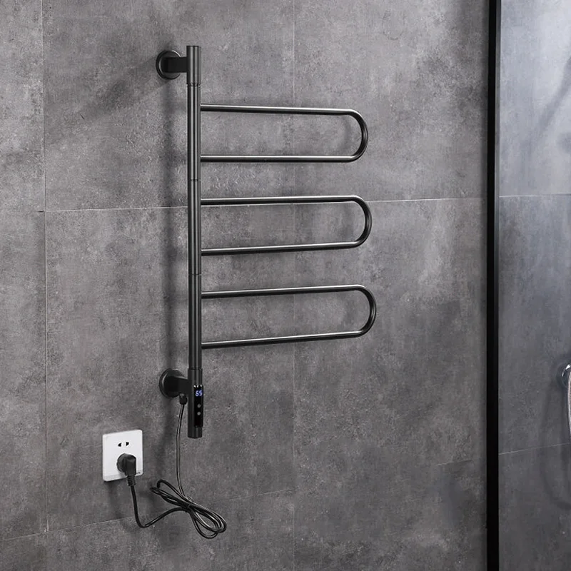 Rotating Electric Towel Rack Smart Electric Bathroom for Household Use Concealed Constant Temperature Drying Rack Graphic Design