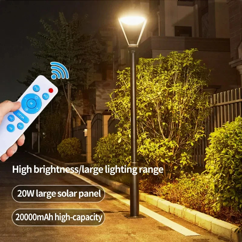 Solar column headlights outdoor lights high pole courtyard community parks street fence walls gate lights door pillar lights