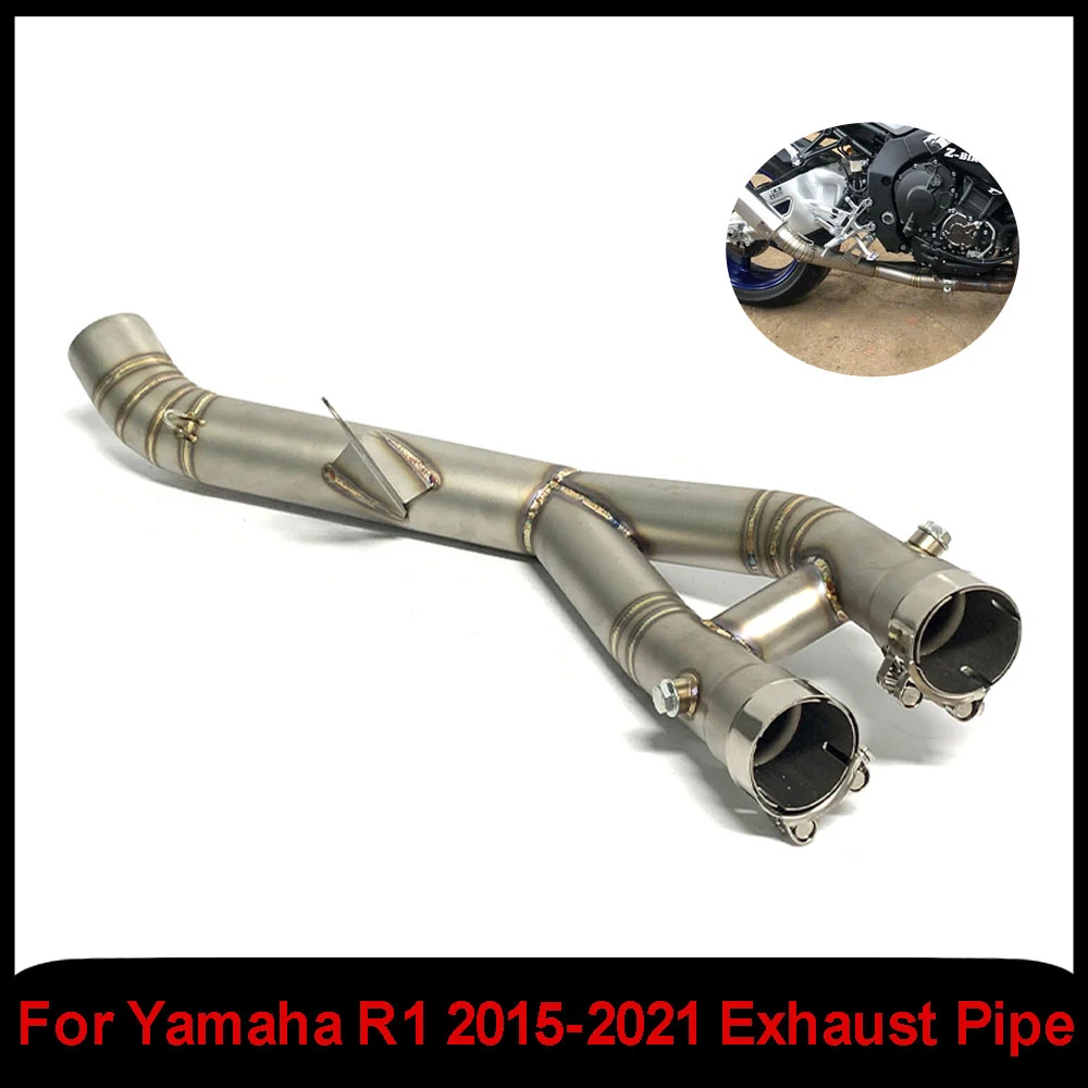 

For YZF R1 YZF-R1 Exhaust Motorcycle Mid Pipe Link Slip on Motorcross Stainless Steel Tube 2015 2016 2017 2021