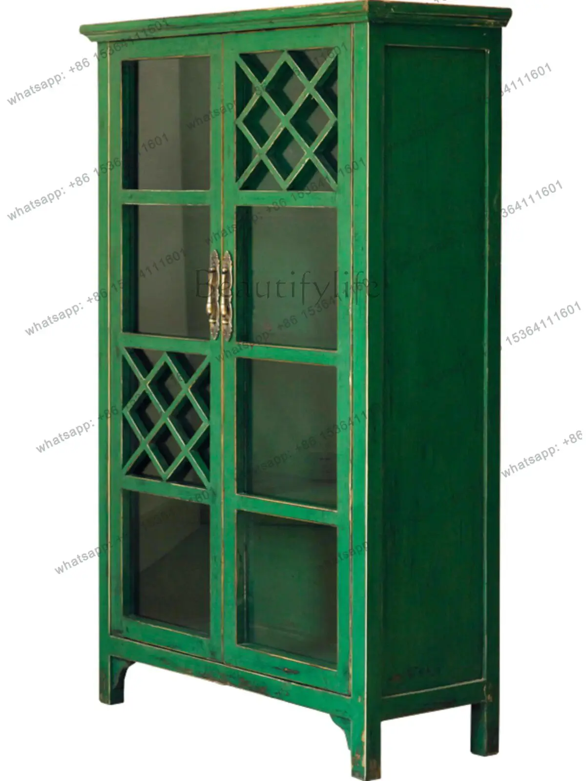 

New Chinese style old solid wood dining side cabinet modern simple multi-functional decorative entrance cabinet