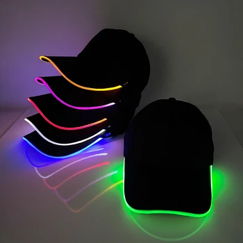 Gorra de béisbol con luz LED, gorra de fiesta Rave con brillo intermitente, sombrero luminoso para mujeres y hombres, suministros de desfile para festival de Purim y Club de Hip-hop 1