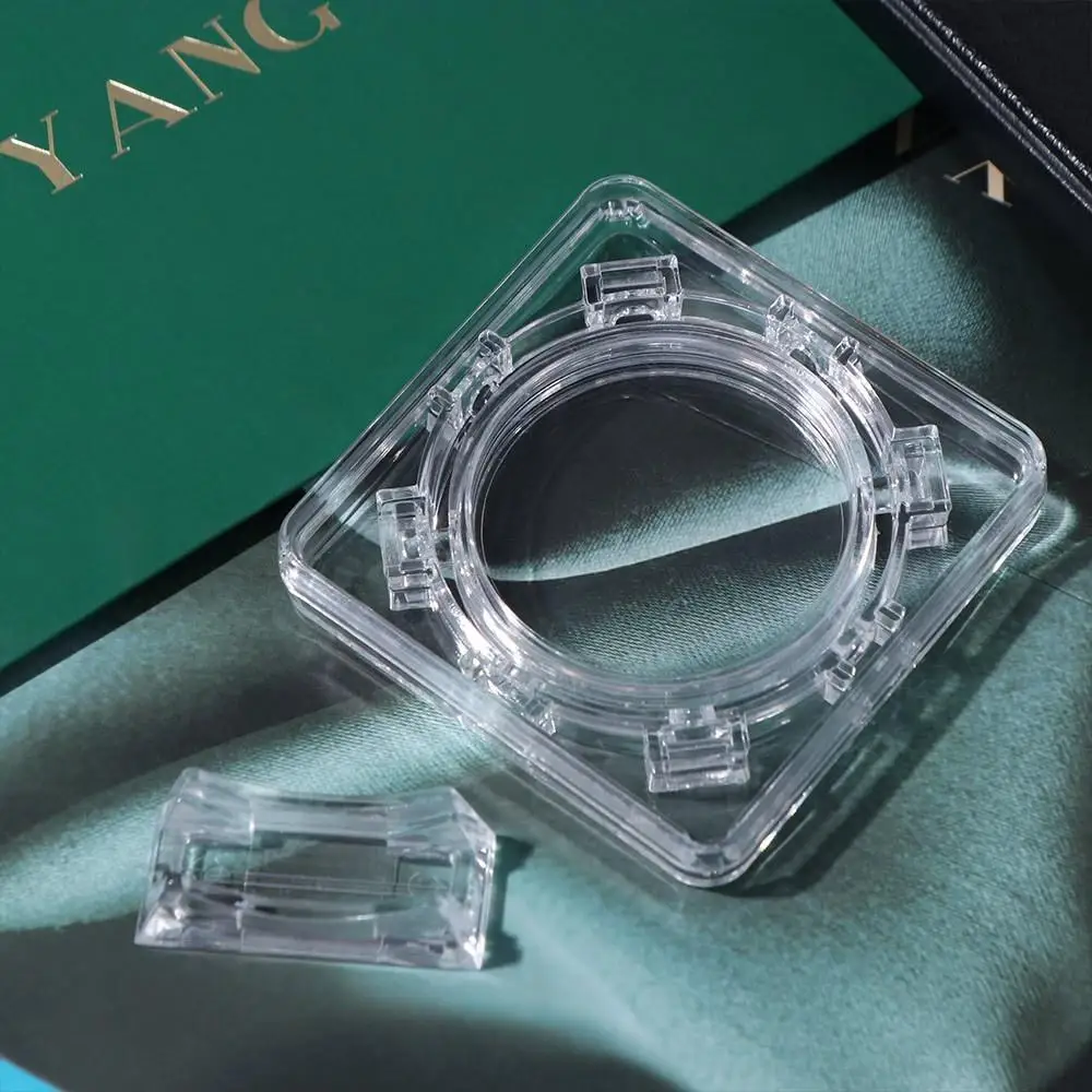Gift Rotatable Coin Display Case Floating Portable Coin Container Box Clear Acrylic 27mm-40mm Coin Protector Sleeves Collectors
