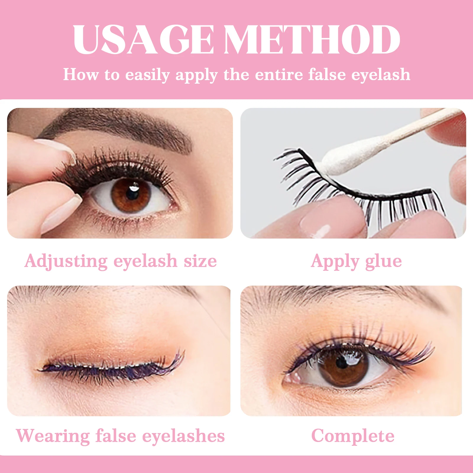 False Eyelashes Tweezer Glue Brush Set Quick-Drying Invisible Eyelashes Glue for Beauty Salon Beginners Use