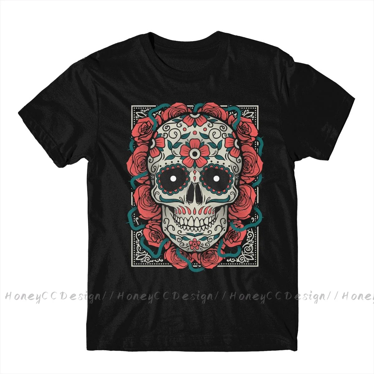 Shirt Men Clothing Mexico Skull Sugar T-Shirt Mexican Skull 1 Fashion Unisex Short Sleeve TShirt Loose