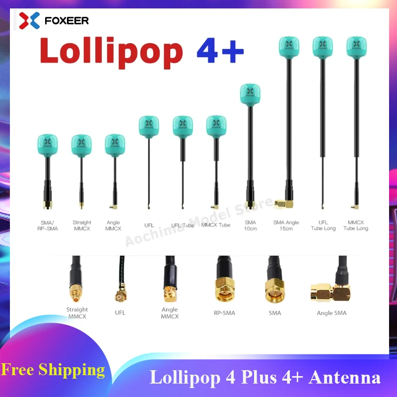 Foxeer Antenna Lollipop 4 Plus 4+ FPV Antenna 5.8G 2.6Dbi RHCP SMA RPSMA UFL MMCX FPV Omni LDS Antenna For FPV Racing Drone