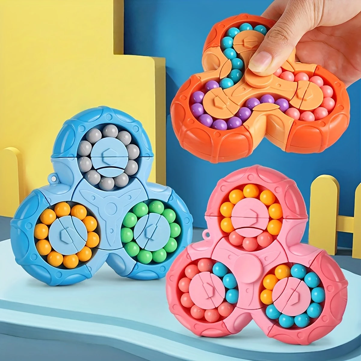 

Magical Bean Cube Fingertip Toy Brain Teaser Game Educational Stress Relief children's toy gift Six-sided Rotating