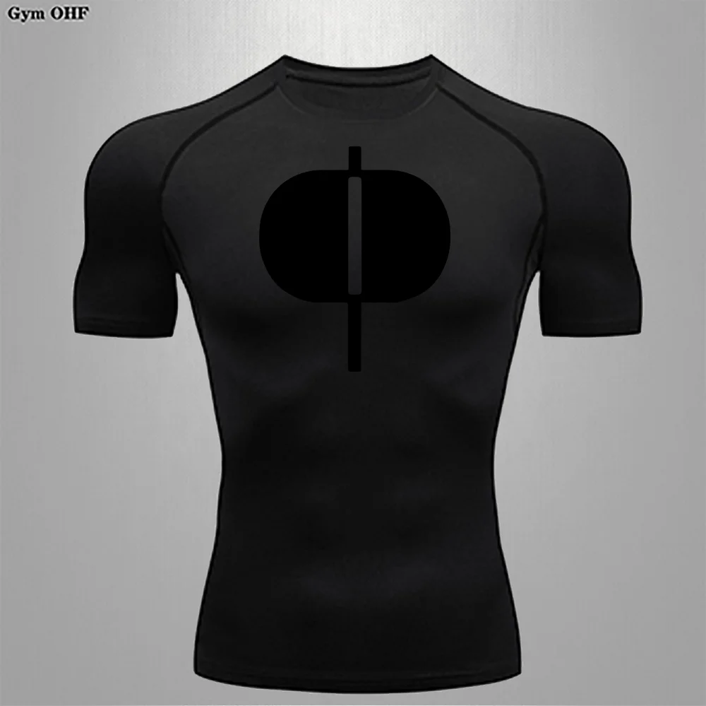 

Men's T-shirt Top High Elasticity Anime Printing Theme Tight Fitting Quick Drying And Breathable Short Sleeved Running Sports