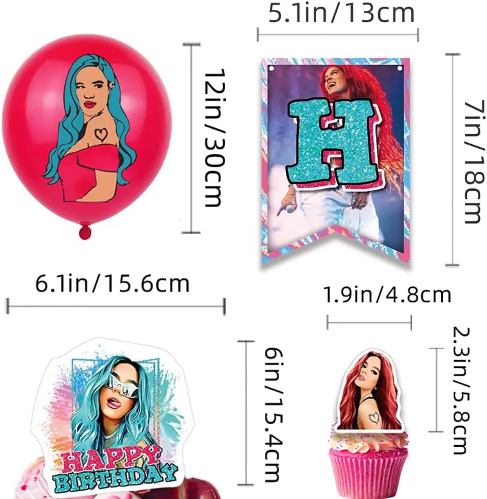 Karol G Birthday Decorations Hilloly Karol G Party Set Balloons Banners Cupcake Toppers Singer Birthday Party Supplies Pop Music