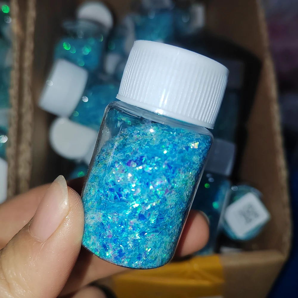 20ml Iridescent Aurora Glitter Nail Sequins Resin Filler Spark Glitter Irregular Flakes Powder Colorful Manicure Nail Sequins &*