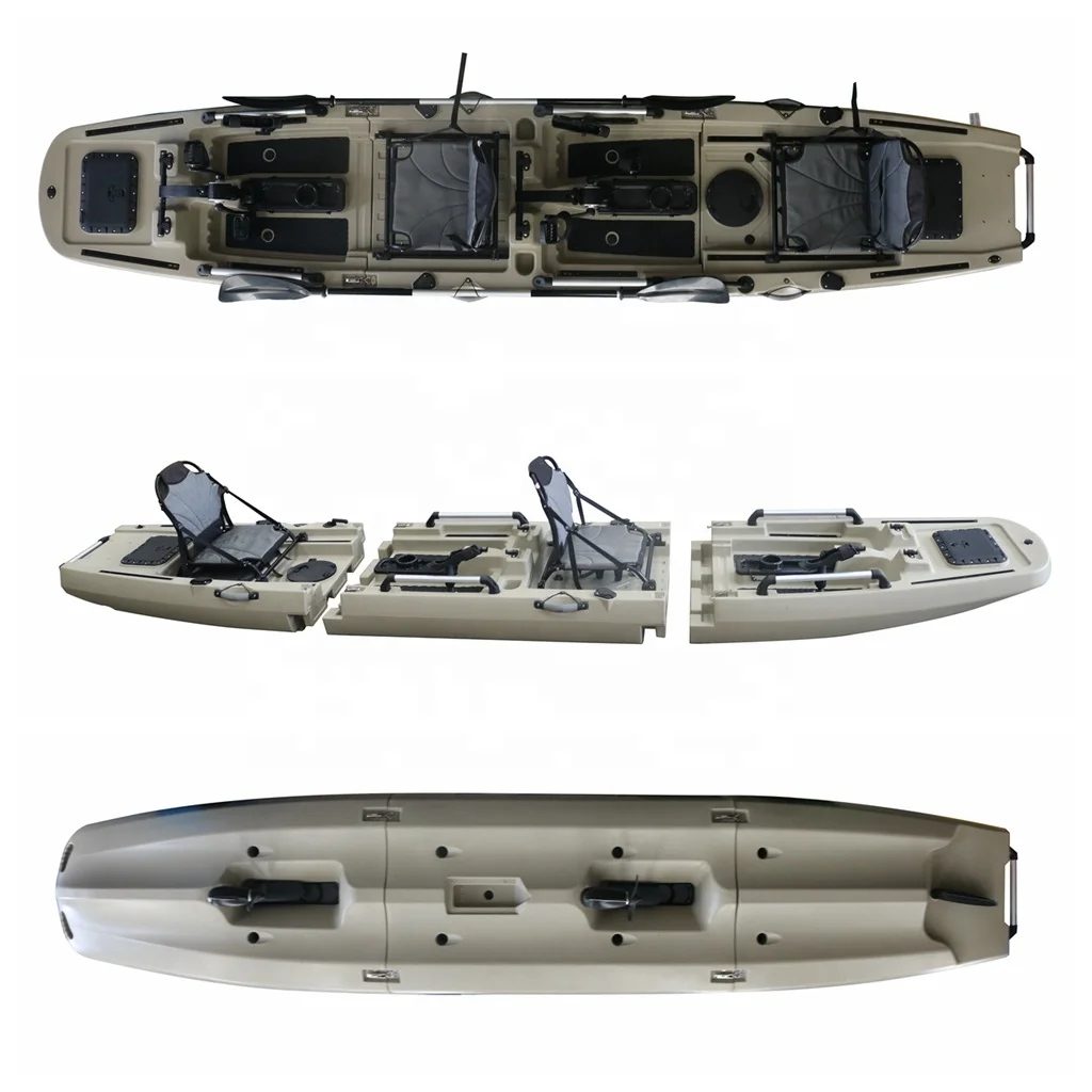 

STLS Customizable 3-Year Modular Pedal Canoe Kayak 2-Person with Detachable Detachable Three Section Electric Trolling Motor PE