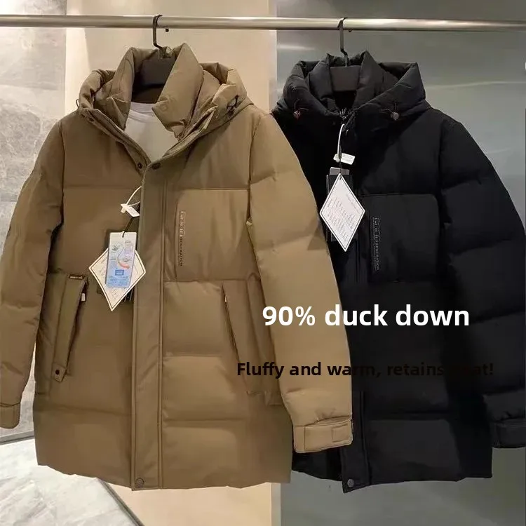 

Теплая легкая 90-дюймовая пуховая куртка для путешествий на открытом воздухе, термошапка с высоким пушистым наполнителем, интегрированное стеганое пальто