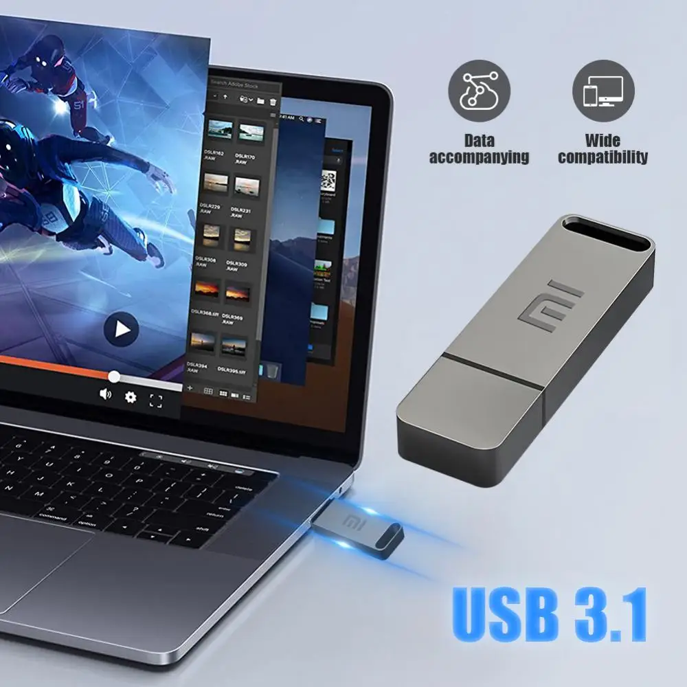 Xiaomi USB 3.0 Flash Drives 2TB 1TB Mobile Memory Stick TYPE-C 2 In 1 Pen Drive 512GB 256GB 128GB High Speed Flash Disk For ps4