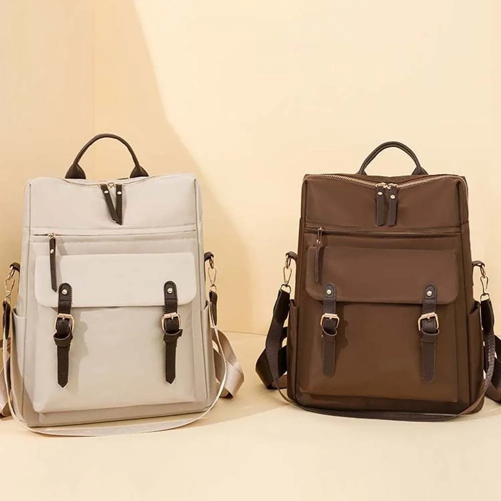 

Elegant Soft Nylon Backpack Korean Style Magnetic Buckle Anti-theft Design Backpack Anti-splash Water Crossbody Pouch
