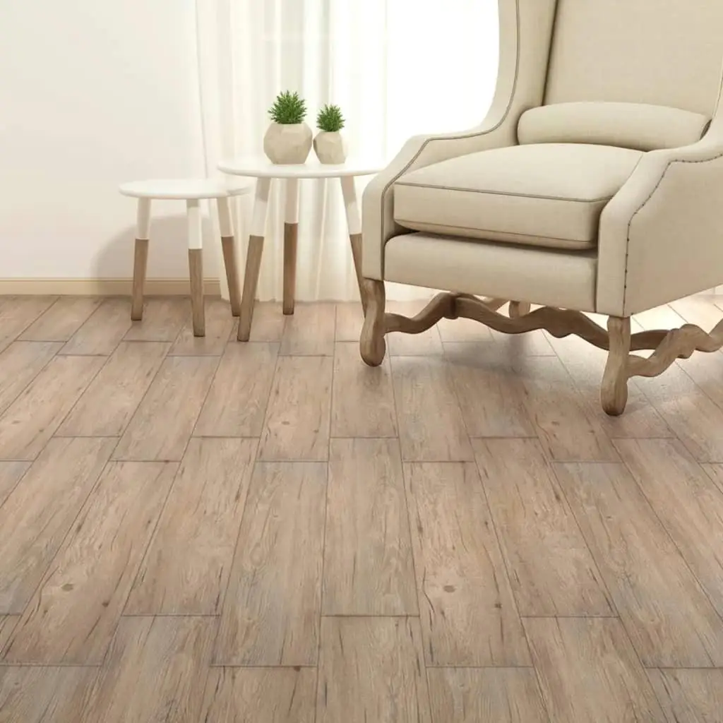 Self-Adhesive Oak Brown PVC Flooring Planks - 5.21m², 2mm Thickness, Easy Install Vinyl Tiles