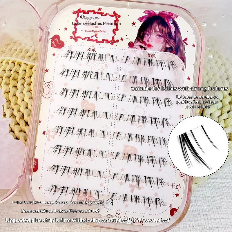 Senza colla sotto il grappolo delle ciglia: ciglia inferiori, volume naturale, ciglia segmentate, facile da applicare per principianti, ciglia anime, 4-8 mm